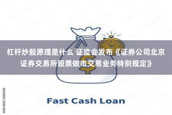 杠杆炒股原理是什么 证监会发布《证券公司北京证券交易所股票做市交易业务特别规定》