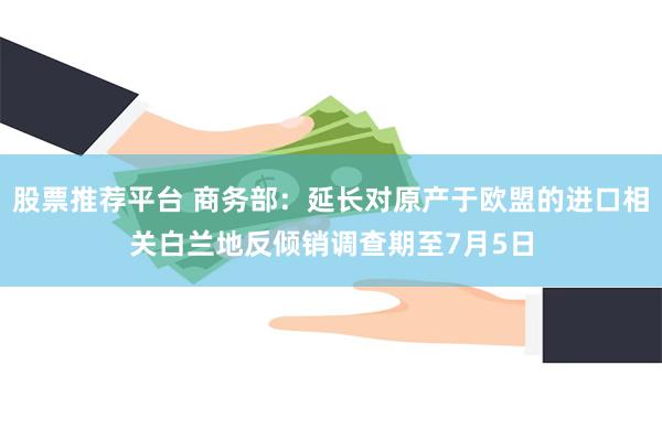 股票推荐平台 商务部：延长对原产于欧盟的进口相关白兰地反倾销调查期至7月5日