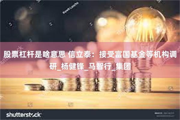 股票杠杆是啥意思 信立泰：接受富国基金等机构调研_杨健锋_马智行_集团