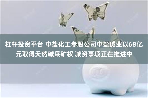 杠杆投资平台 中盐化工参股公司中盐碱业以68亿元取得天然碱采矿权 减资事项正在推进中