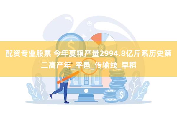 配资专业股票 今年夏粮产量2994.8亿斤系历史第二高产年_平邑_传输线_早稻