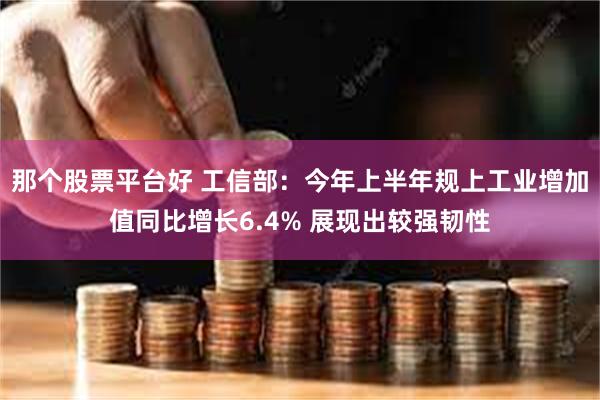 那个股票平台好 工信部：今年上半年规上工业增加值同比增长6.4% 展现出较强韧性