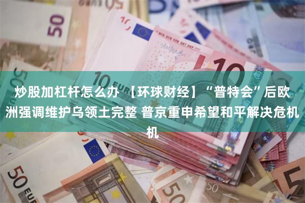 炒股加杠杆怎么办 【环球财经】“普特会”后欧洲强调维护乌领土完整 普京重申希望和平解决危机